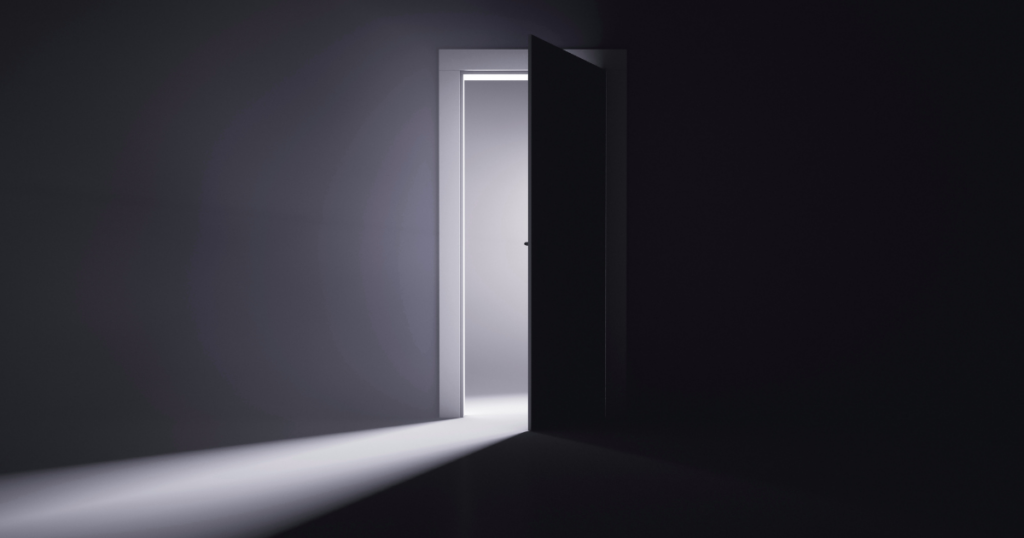 A single door left slightly ajar